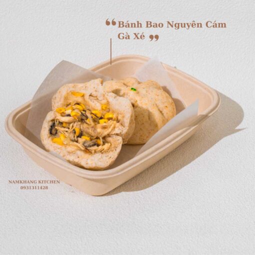 Bánh bao nguyên cám gà xé